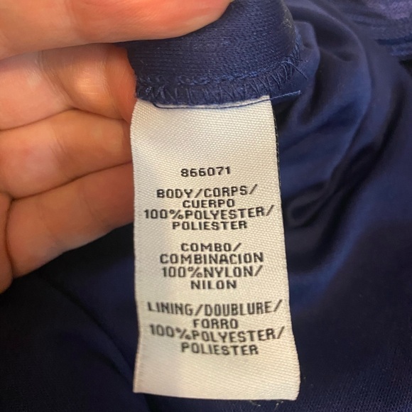 JS Collections Size 6 Navy Blue Illusion Yoke Soutache Column Gown Full Length - Picture 12 of 16